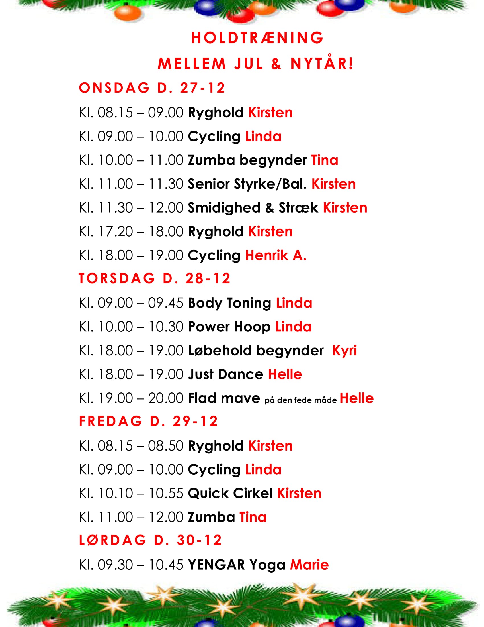 Hold mellem jul & nytår