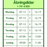 Sommer åbningstider